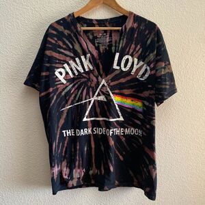 Pink Floyd The Dark Side Of The Moon Tie-Dye Split Neck T-Shirt XL Adult Unisex